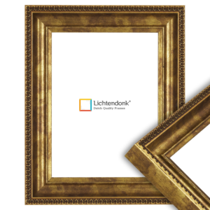 Rahmendesign24 Atheno Fotolijst, puzzellijst, bladgoud, 50 x 100 cm, barokke lijst, vintage antieke stijl, klassieke fotolijst voor posters en puzzel, galerijlijst
