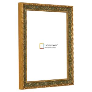 Barok Fotolijst - Goud met Groen, 40x40cm