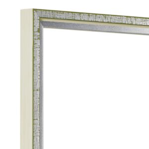 Fotolijst – Pastel Groen met Zilver - Witte zijkant - Smal Lijstprofiel, 50x70cm