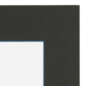 Passe-partout - Zwart met blauwe kern, 50x75cm