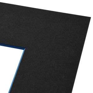 Passe-partout - Zwart met blauwe kern, 70x100cm
