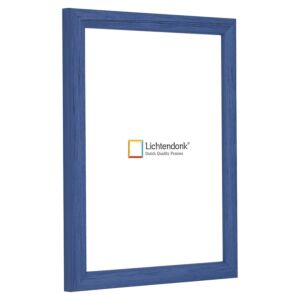 Fotolijst - Azuurblauw - Halfrond met zichtbare houtnerf, 11x15cm