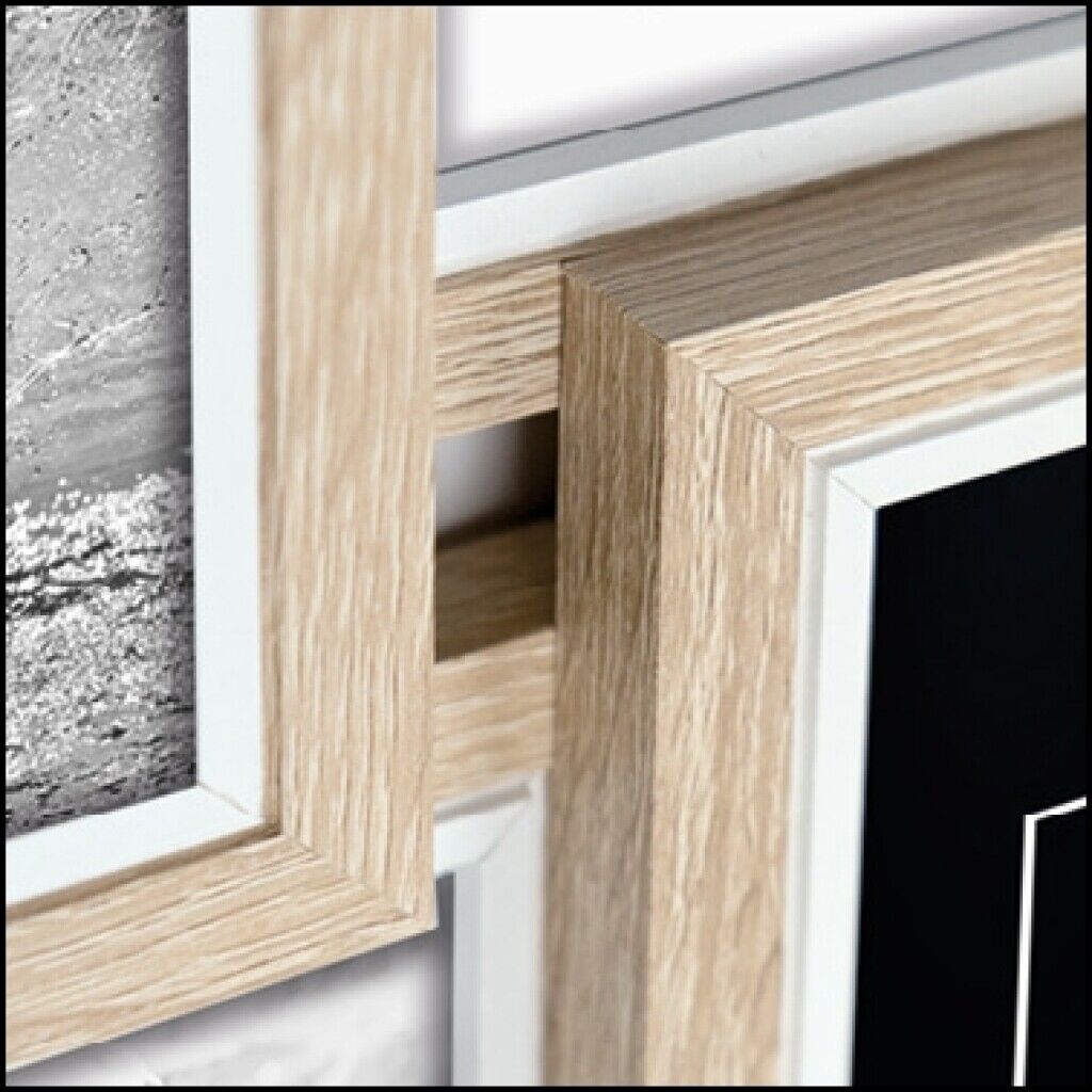 Victor Marcos de Fotos Collage Madera Blanco con 9 Fotos (8 x 10x15cm; 1 x 13x18cm) - Collage Marco - Marco Collage Madera