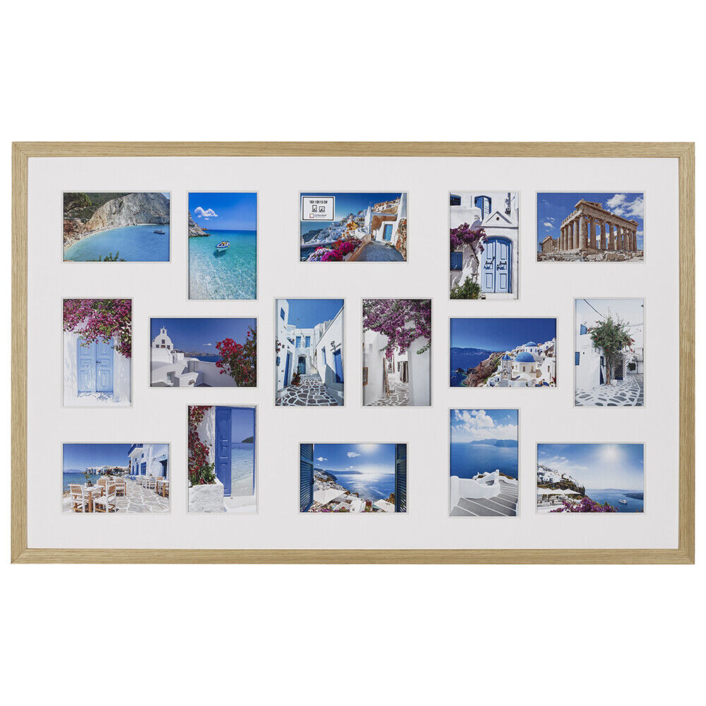 levandeo Fotolijst 8 foto's 13x18 zwart koper goud fotogalerij glas collage wanddecoratie galerijlijst woondecoratie